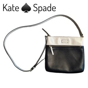 Kate Spade Leather Black & Cream Pristine Crossbody Purse